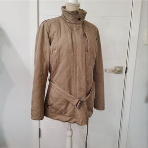 GEOX Respira Quilted Belted Jacket Light Coat Size 12